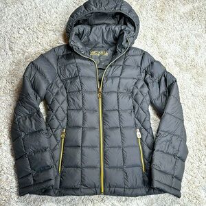 Michael Kors Women's Packable Down Filled Jacket, Removable Hood, Size XS